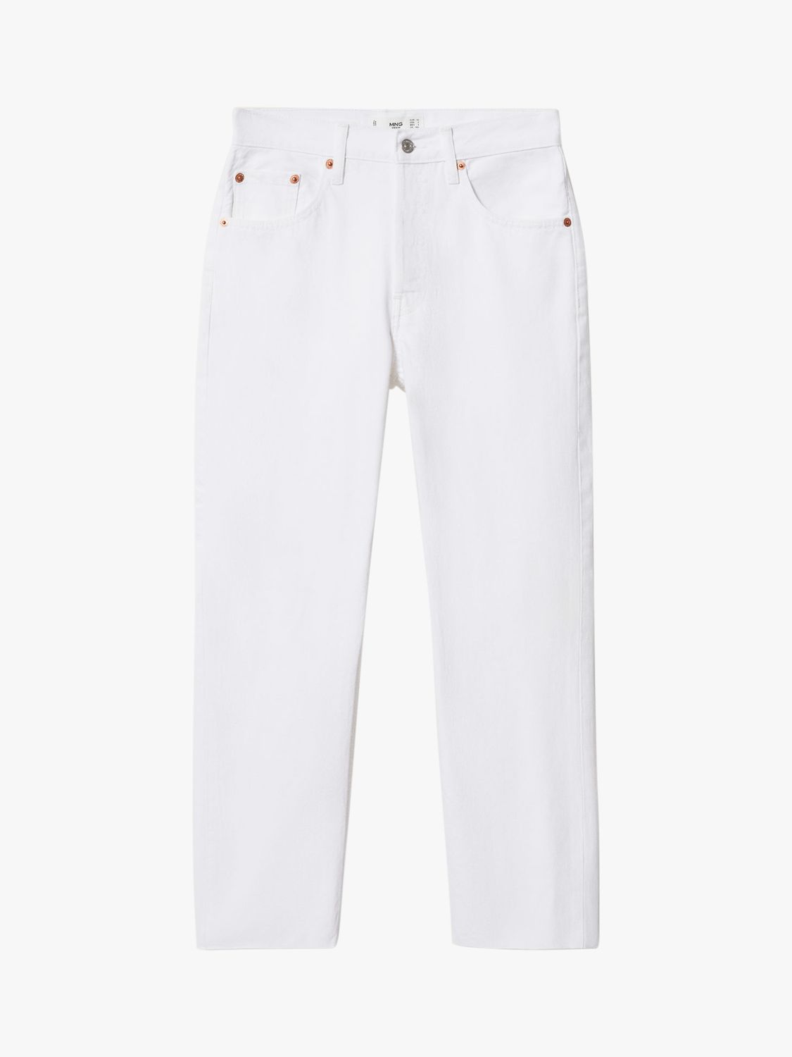 MANGO Havana Cropped Jeans in White | Endource