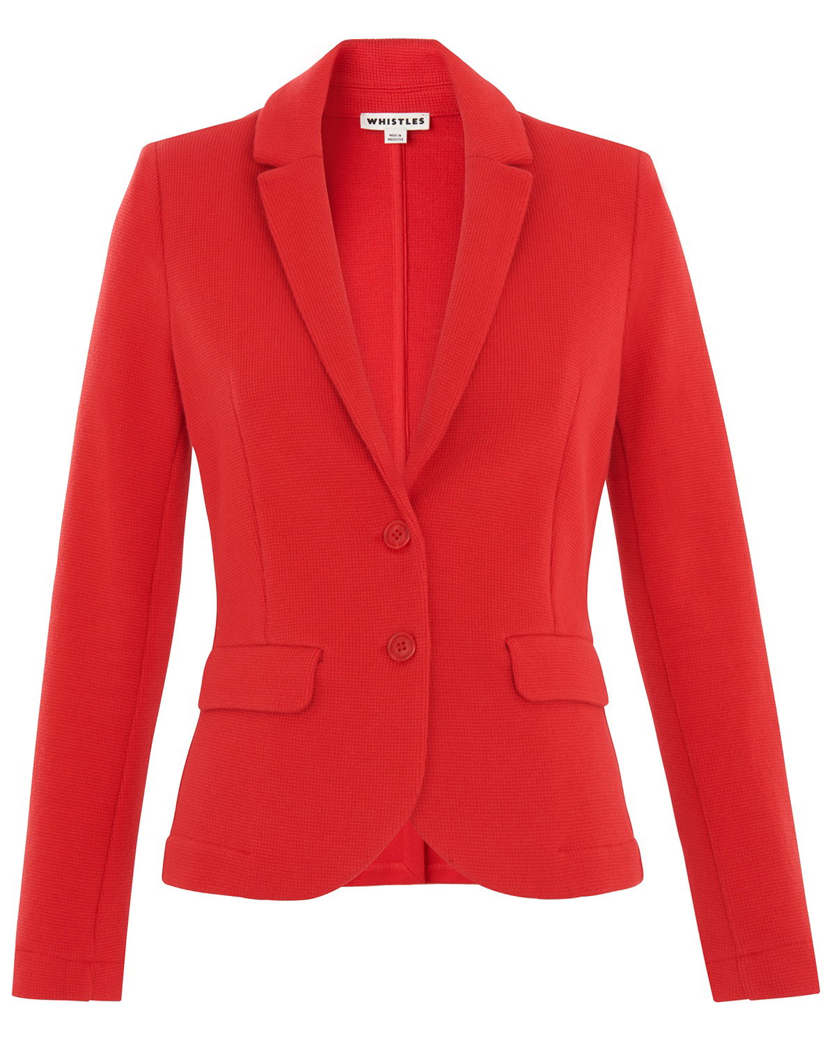 WHISTLES Slim Jersey Jacket in Red Endource