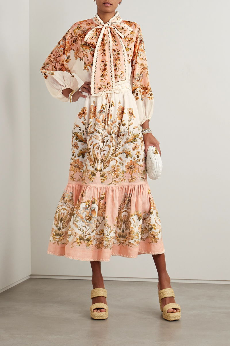 zimmermann chintz tiered midi dress Zimmermann Chintz Tiered Midi Dress