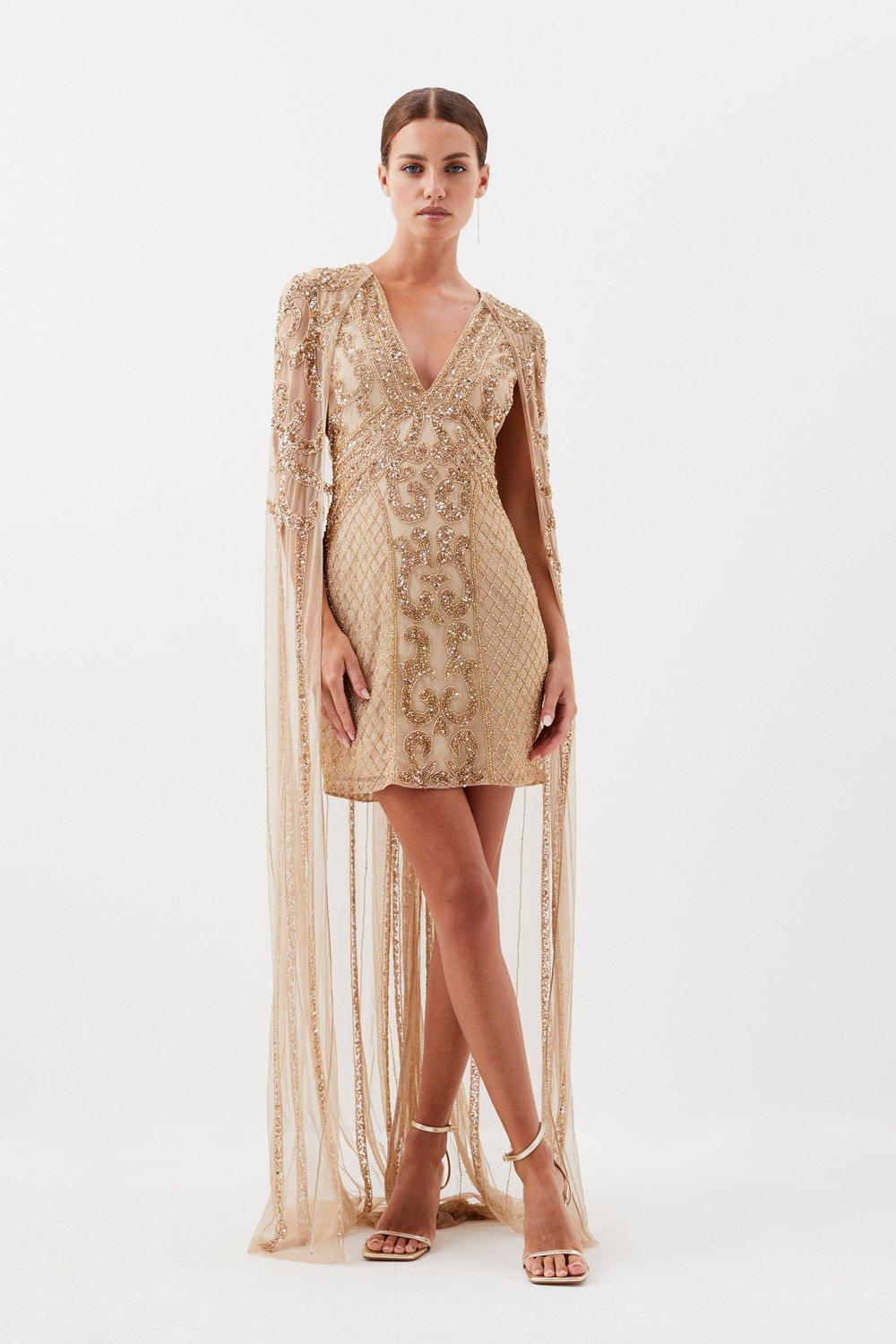 karen millen gold dress Karen Millen Metallic Gold Pleated Dress! – TheClothingRental