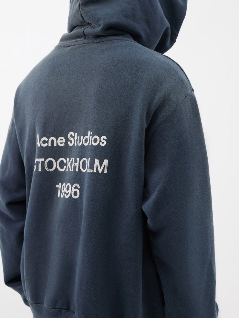 Acne Studios - Franziska Garment-Dyed Distressed Logo-Print Cotton