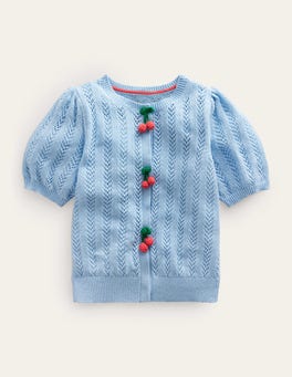 Aida 3 4 Buttons Cardigan Brunnera Blue Melang