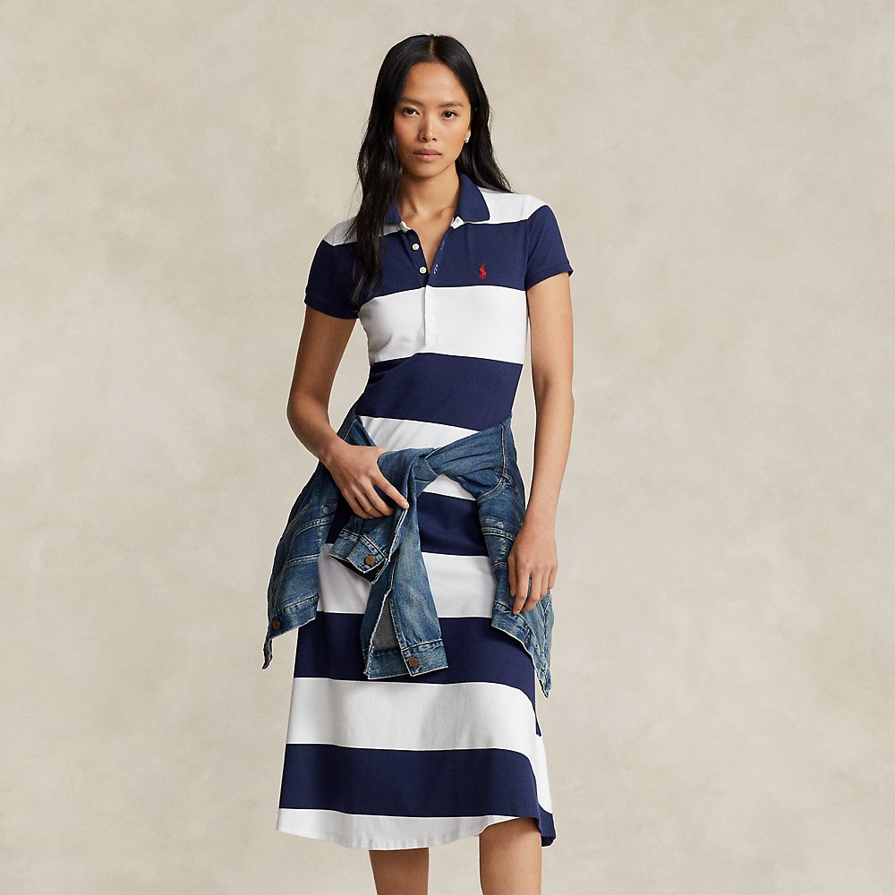 white christmas dresses French Stripe Knit Maren Polo Dress