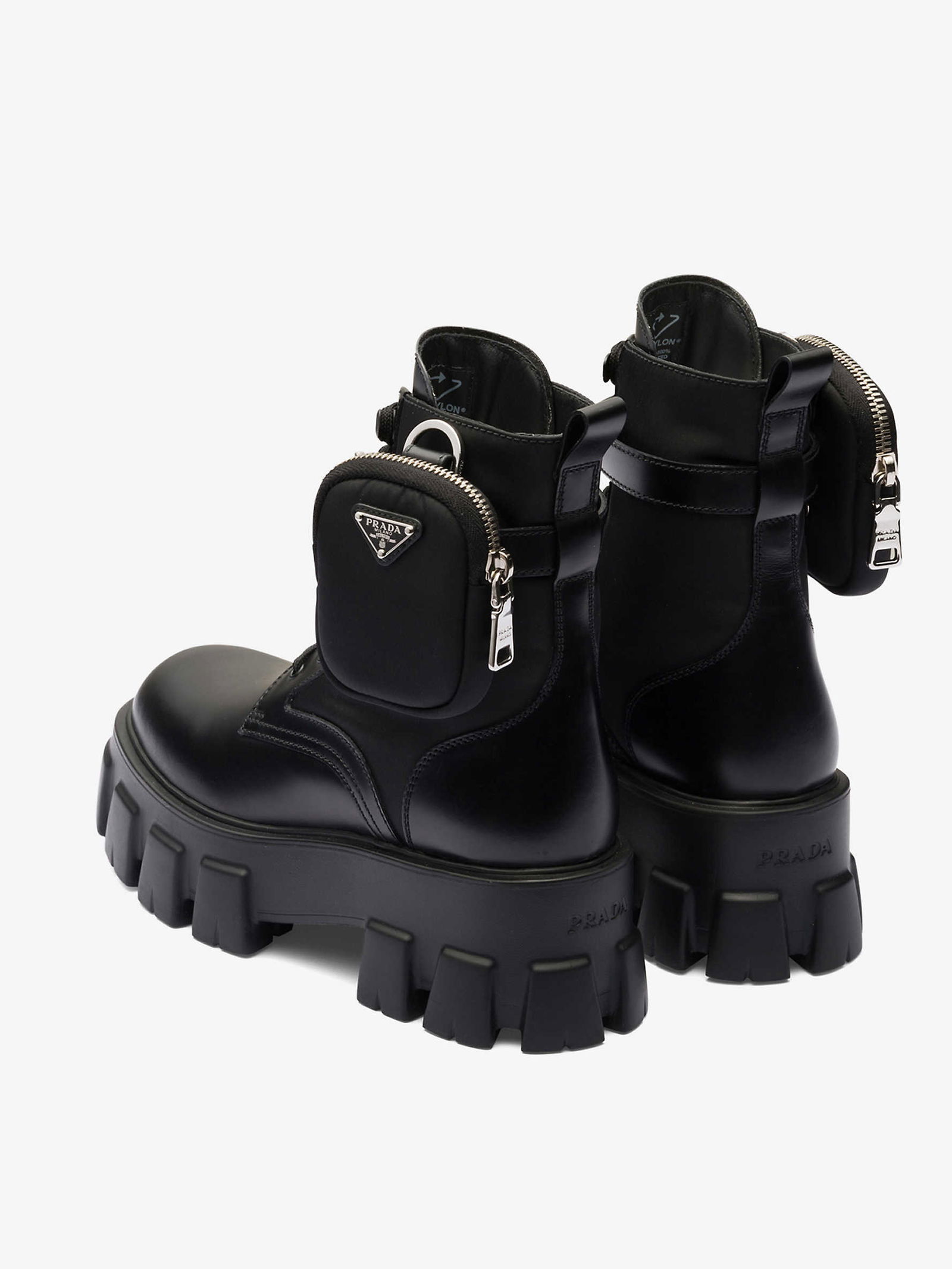 Size 9UK/10US - Prada Monolith Pouch Leather Ankle Boots Prada Prada Monolith pouch-detail leather boots | Grailed main image 2