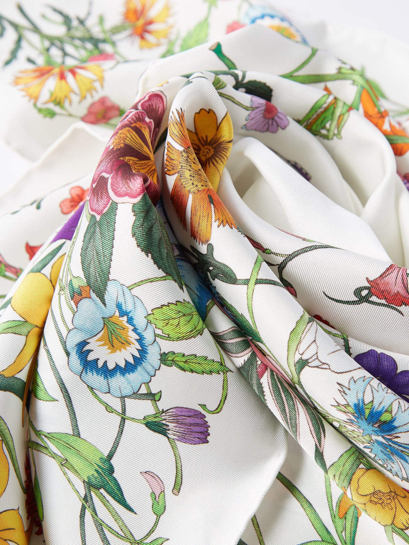 floral print gucci flower scarf GUCCI Floral-Print Silk-Twill Scarf endource