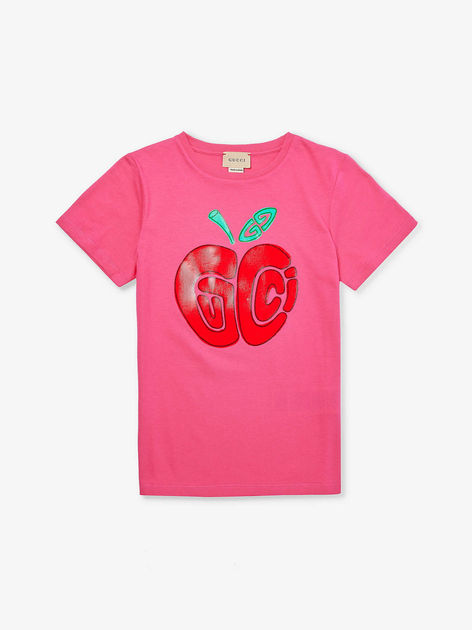 GUCCI Apple-Print Cotton T-Shirt | endource