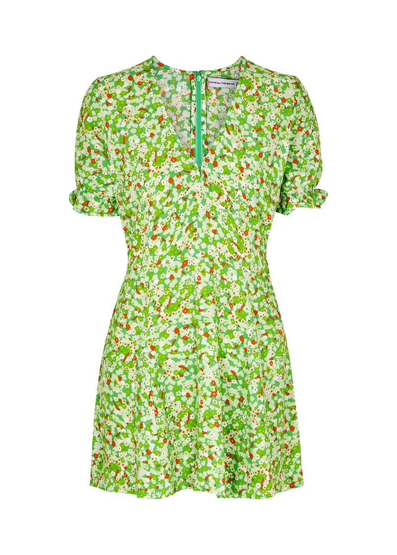 FAITHFULL La Belle Floral-Print Mini Dress | endource