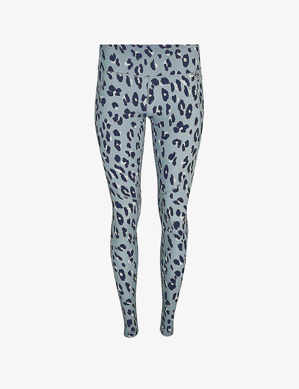 SWEATY BETTY Power Cheetah-Print Stretch Leggings in BLUECHEETAHPRINT