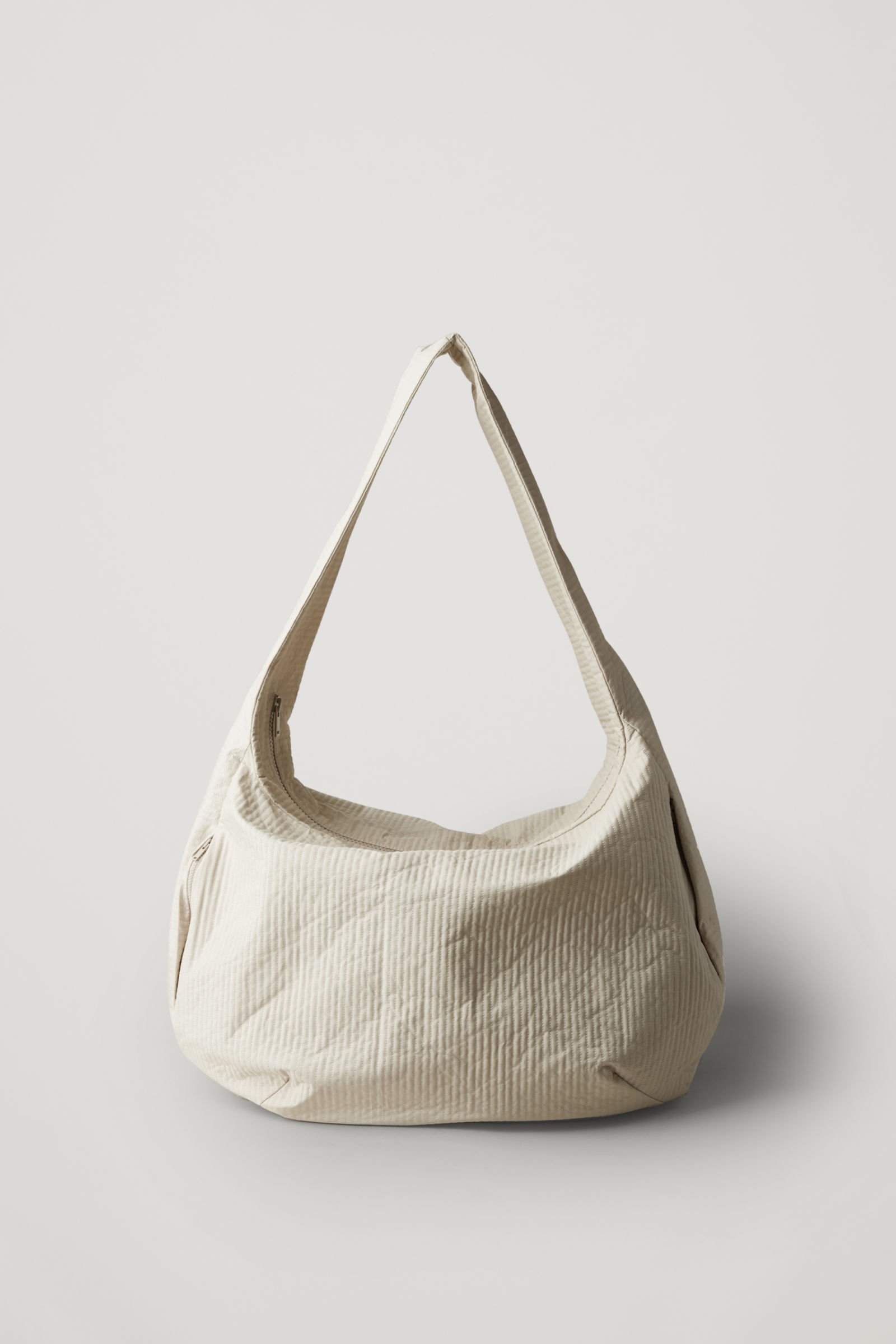 COS Large Cotton Shoulder Bag in beige | Endource