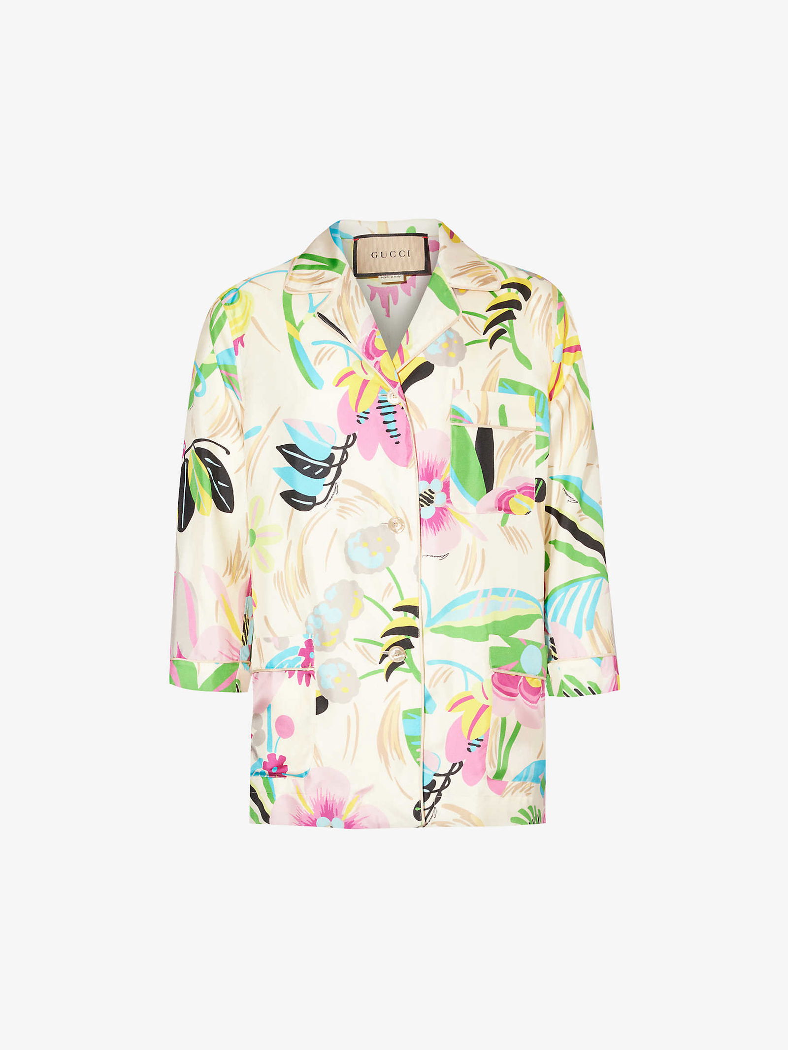 gucci floral silk shirt