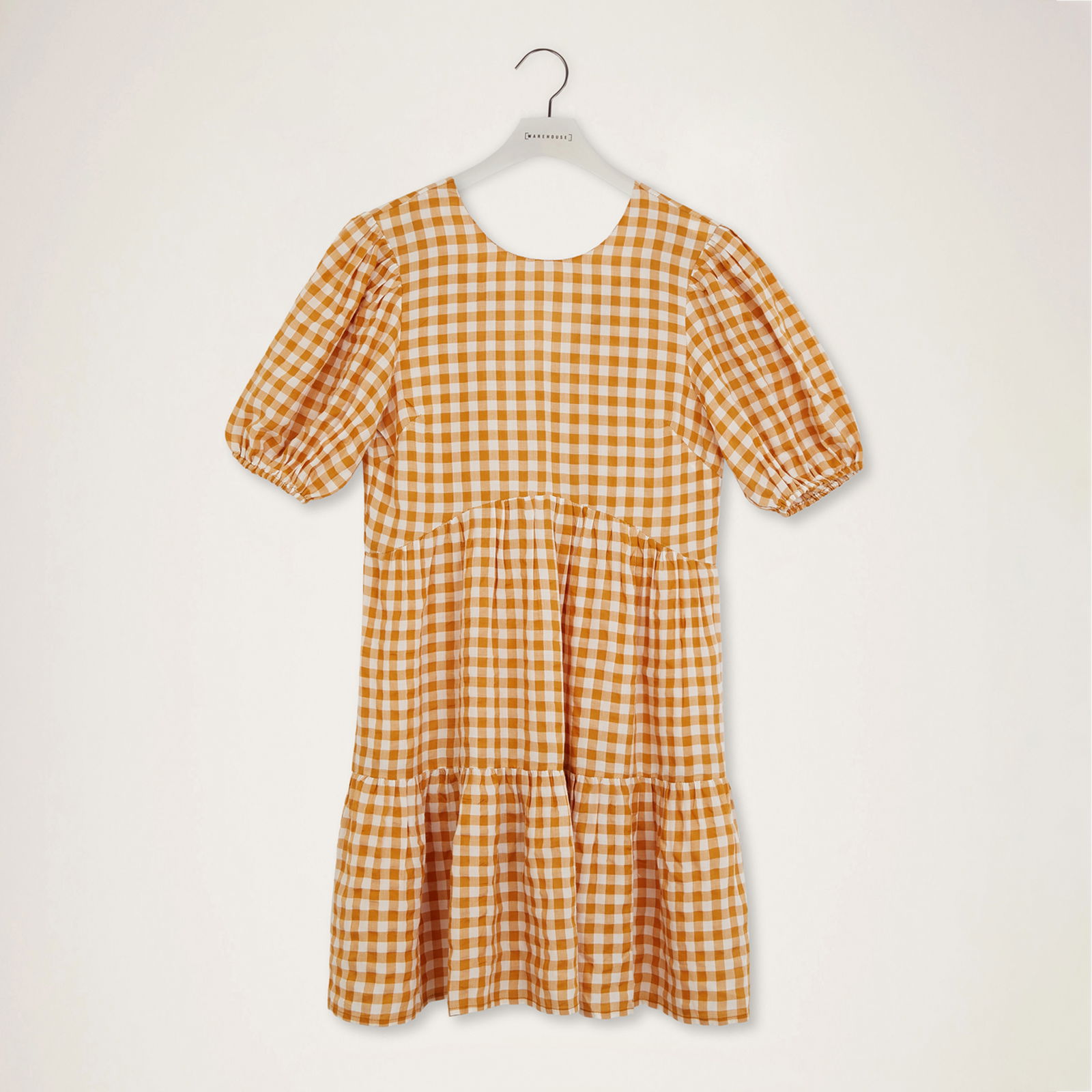 WAREHOUSE Gingham Tiered Mini Dress endource