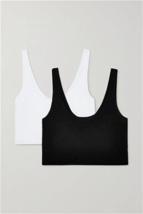 SKIN + NET SUSTAIN Helen set of two organic Pima cotton-blend jersey  soft-cup triangle bras