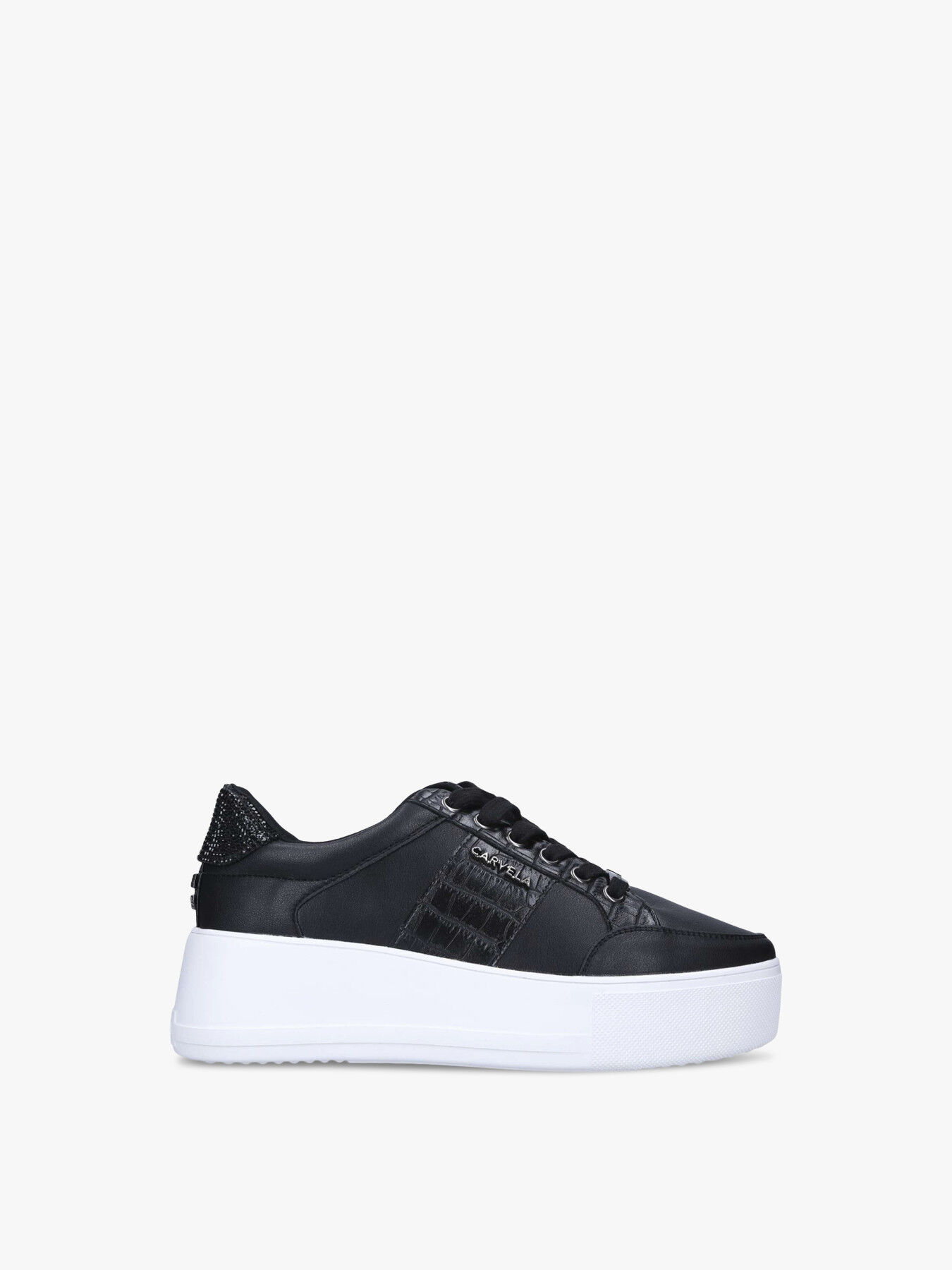 CARVELA Jive Lace Up Trainers in Black Endource