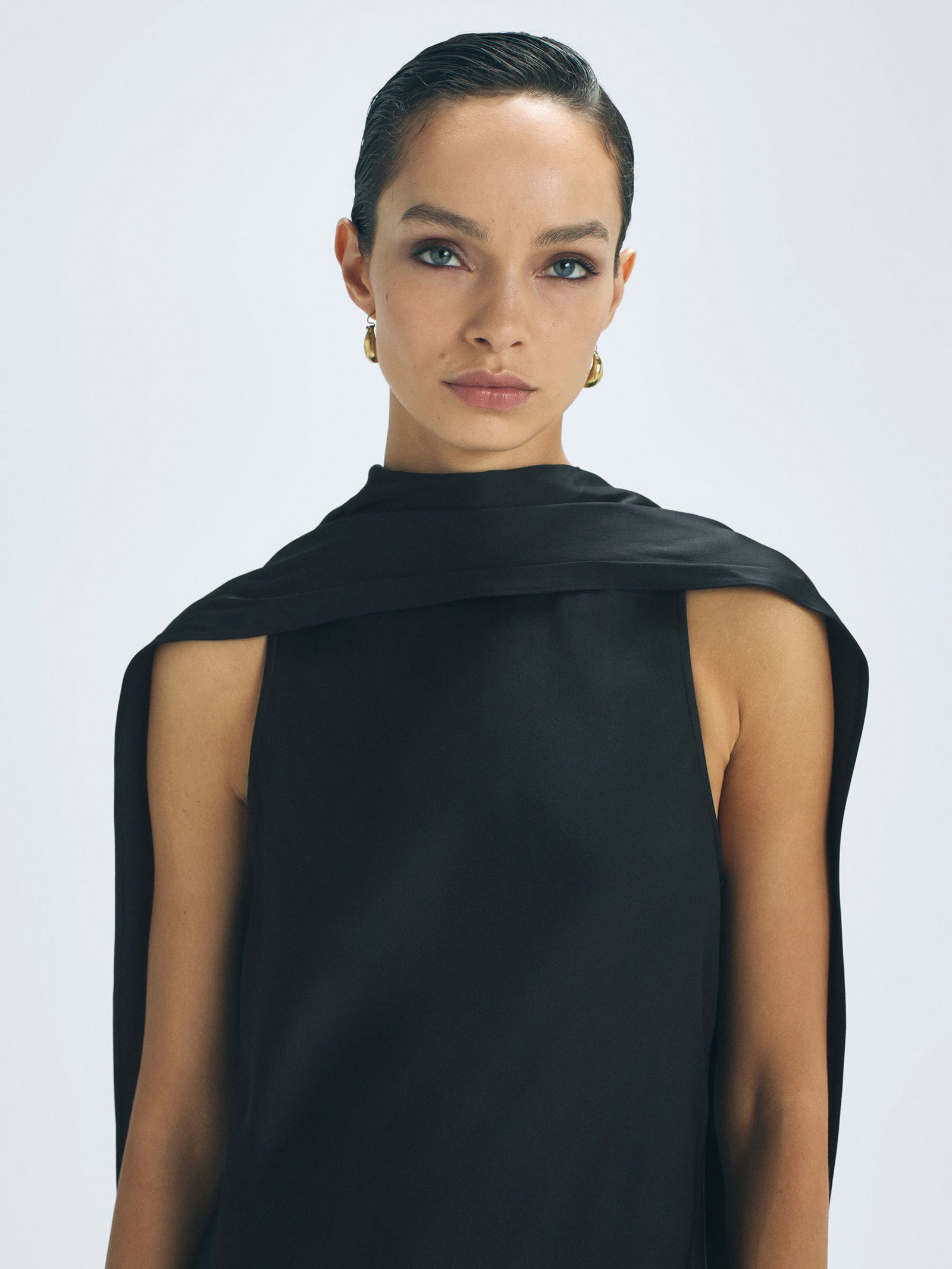 keira atelier duchess satin cape maxi dress REISS Keira Atelier Duchess Satin Cape Maxi Dress