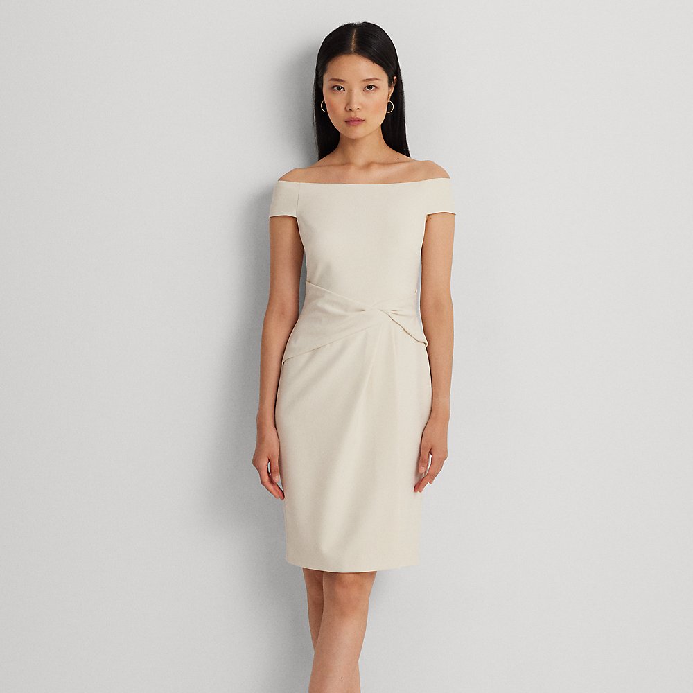 ralph lauren crepe off-the-shoulder cocktail dress Lauren Ralph Lauren Crepe Off the Shoulder Cocktail Dress