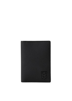 Burberry Grainy Leather TB Card Case Black