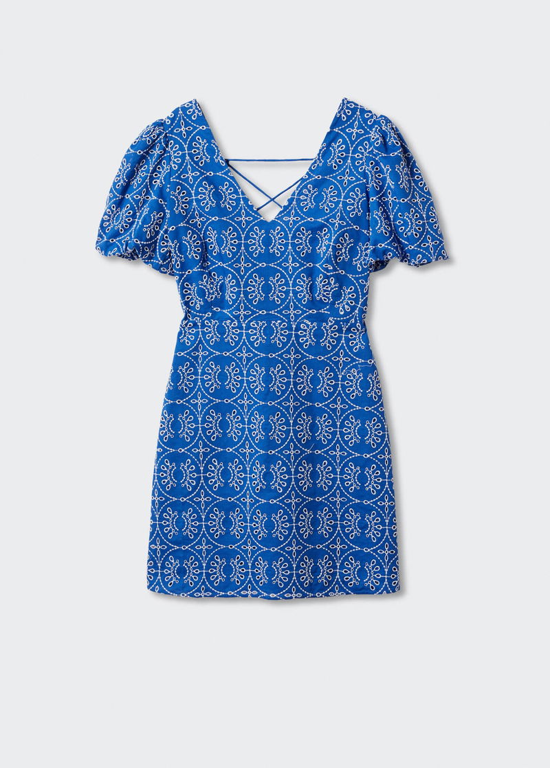 mango embroidered open back dress Embroidered dress with an open back - Women