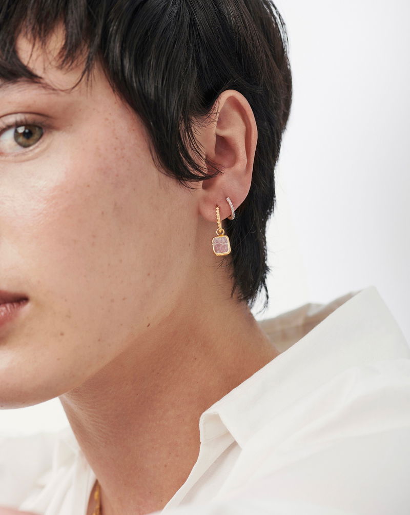 MISSOMA Pyramid Pave Huggies Earring Set endource