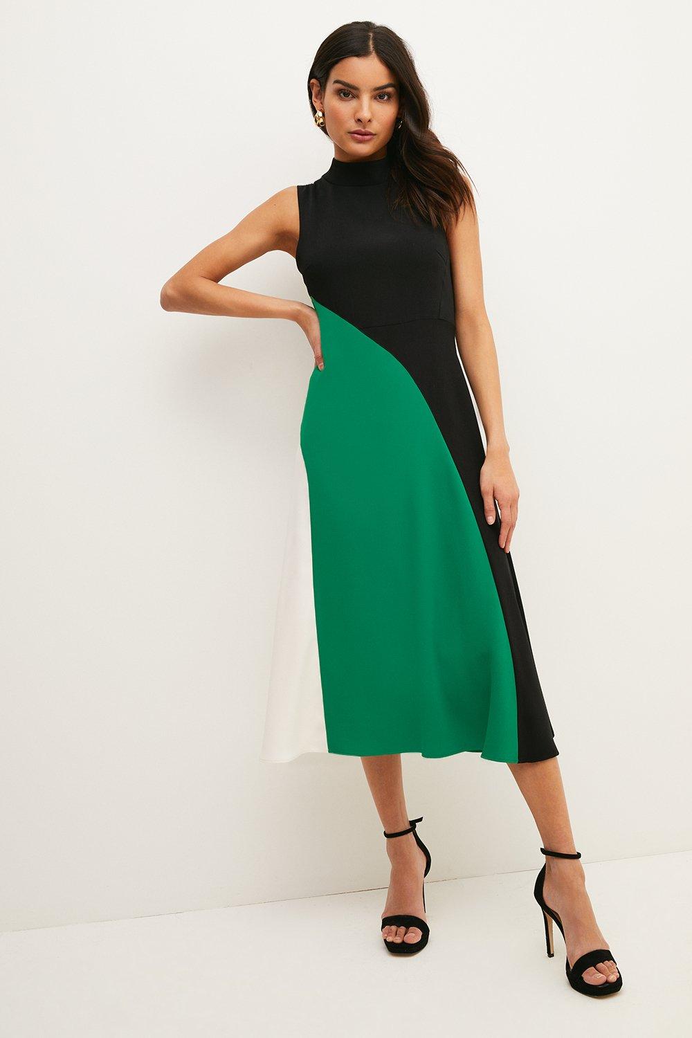 slim fit dress slacks Leaves Maxi Dress Green in Knit Fabric main image 1