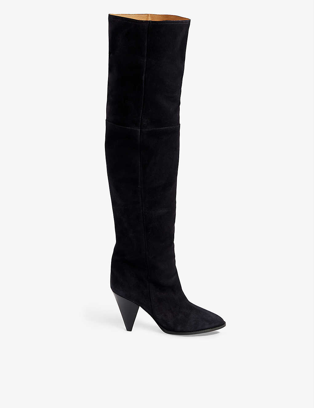 ISABEL MARANT Riria Heeled Suede Knee-High Boots | Endource