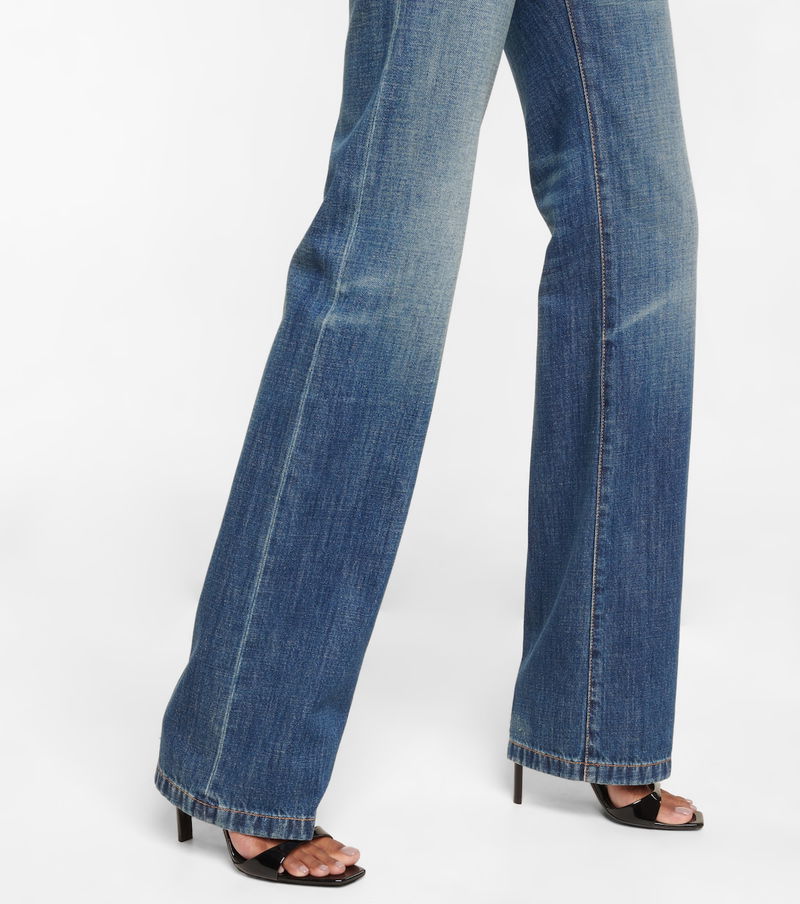 SAINT LAURENT Clyde High-Rise Straight-Leg Jeans in Blue | Endource