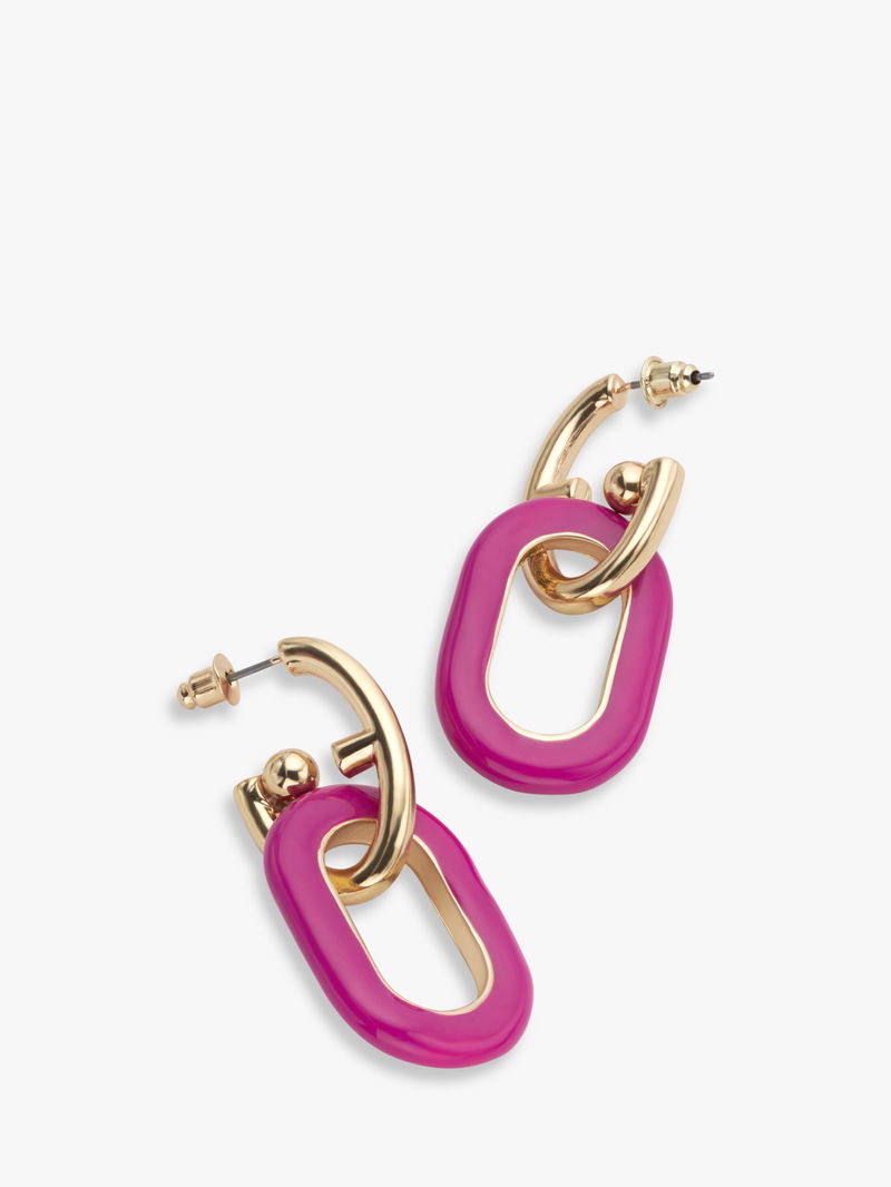 JOHN LEWIS Enamel Drop Link Statement Earrings endource