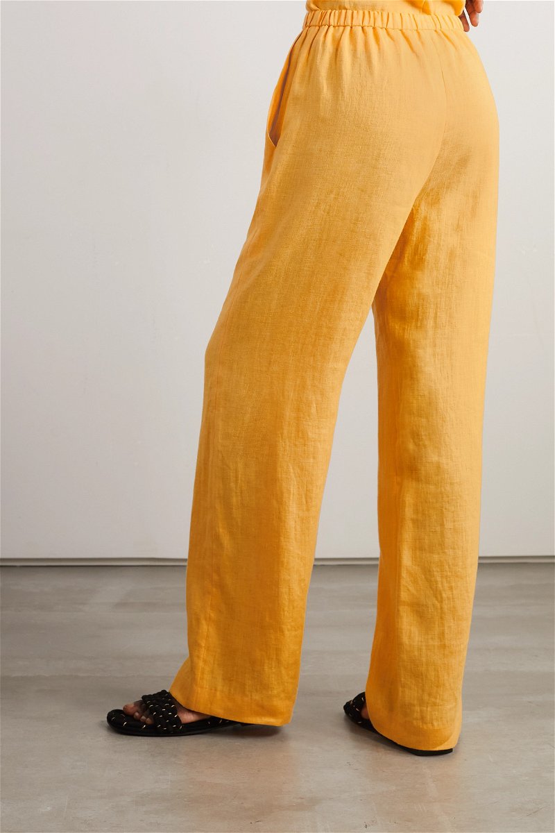 NANUSHKA Polyka Linen Wide-Leg Pants in Orange