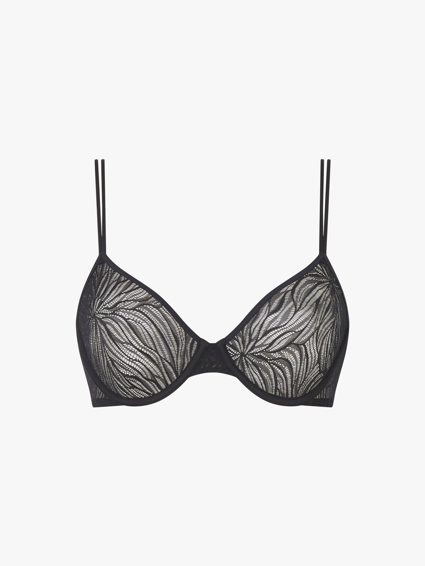 Calvin Klein Sheer Marq Lace Unlined Demi Bra In Black Endource 