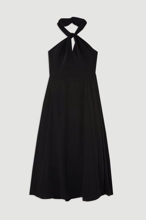 Soft Tailored Pipe Detail Sleeveless Shirt Dress | Karen Millen