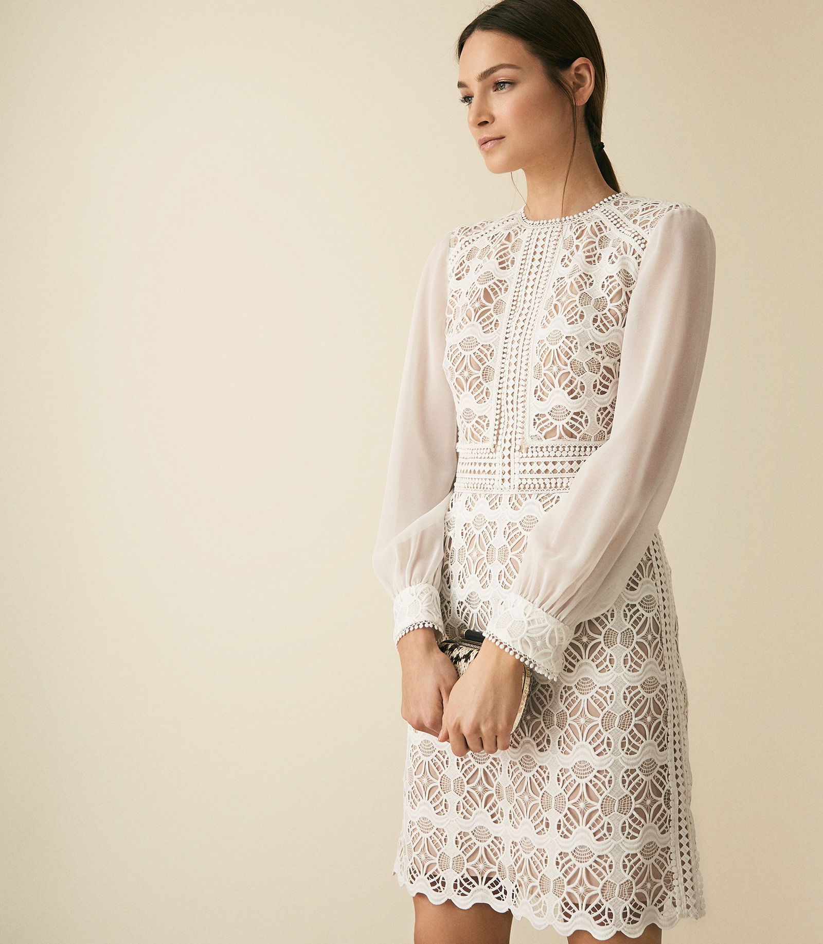 white by vera wang bell sleeve lace wedding dress Romantic Bell Sleeve Plunging Flower Lace Wedding Dress Light Ivory main image 0