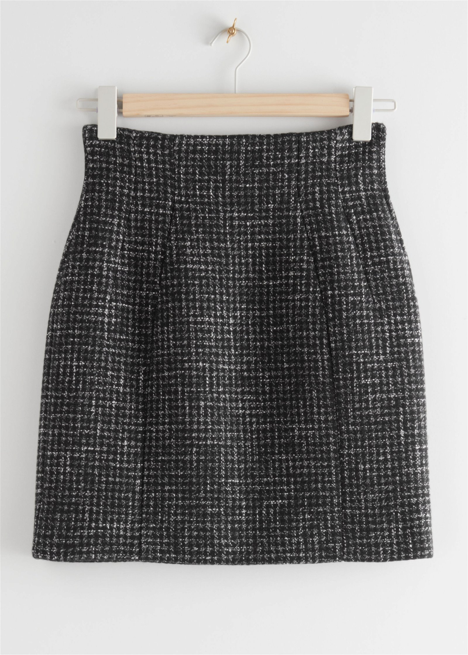  Other Stories wool blend low rise mini skirt in salt and pepper gray -  part of a set