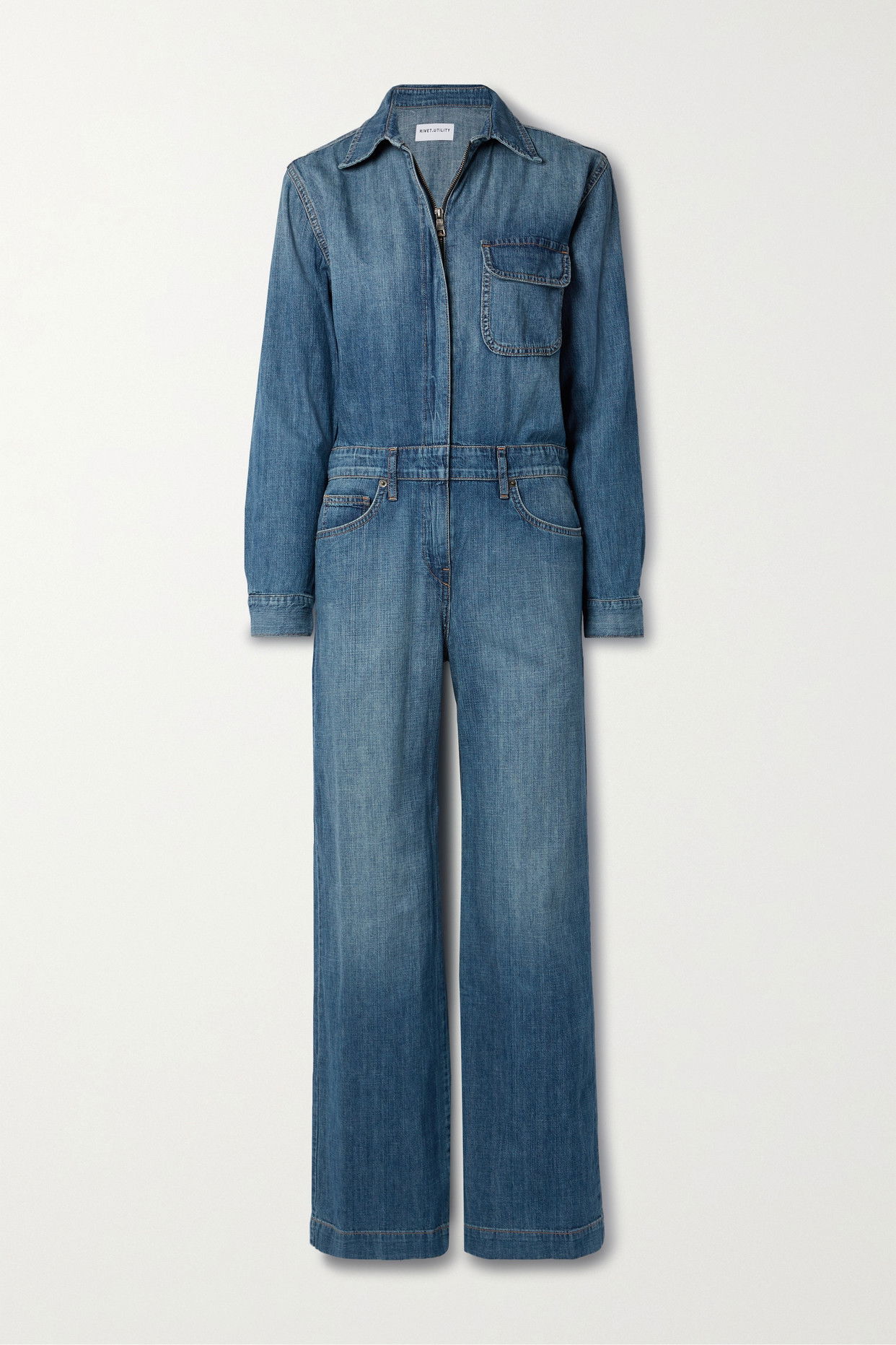 RIVET UTILITY Denim Jumpsuit in Blue Endource