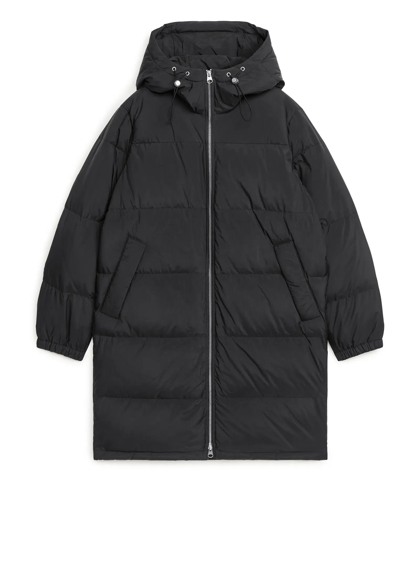 Arket Midi Black Puffer ARKET Down Quilted Oversized Midaxi Coat