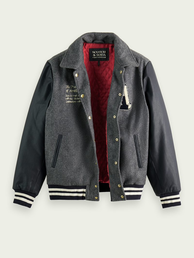 SCOTCH SODA Wool-Blended Varsity Jacket endource