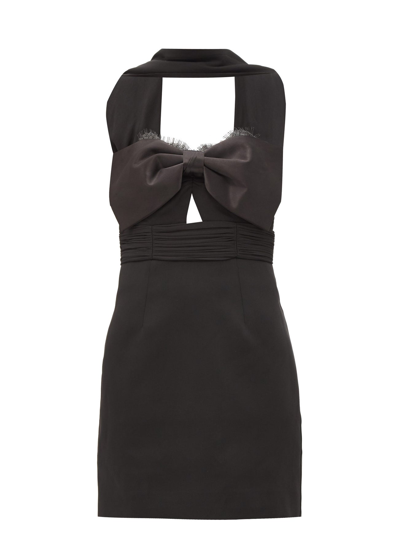 black mini latex dress Black And White Crepe Maxi Dress – self-portrait-US main image 0