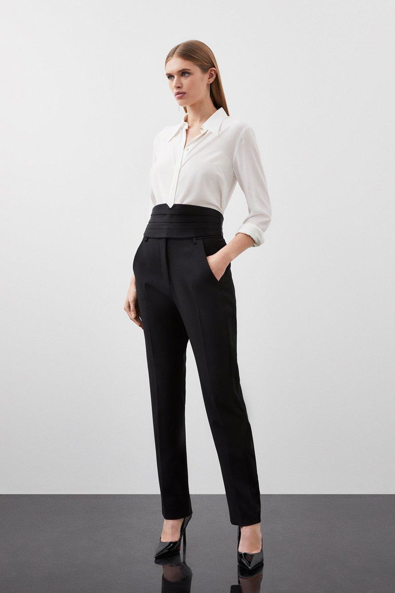 Skinny Pants Satin Stretch Pants Luxe Black Satin Pants In Slim Fit