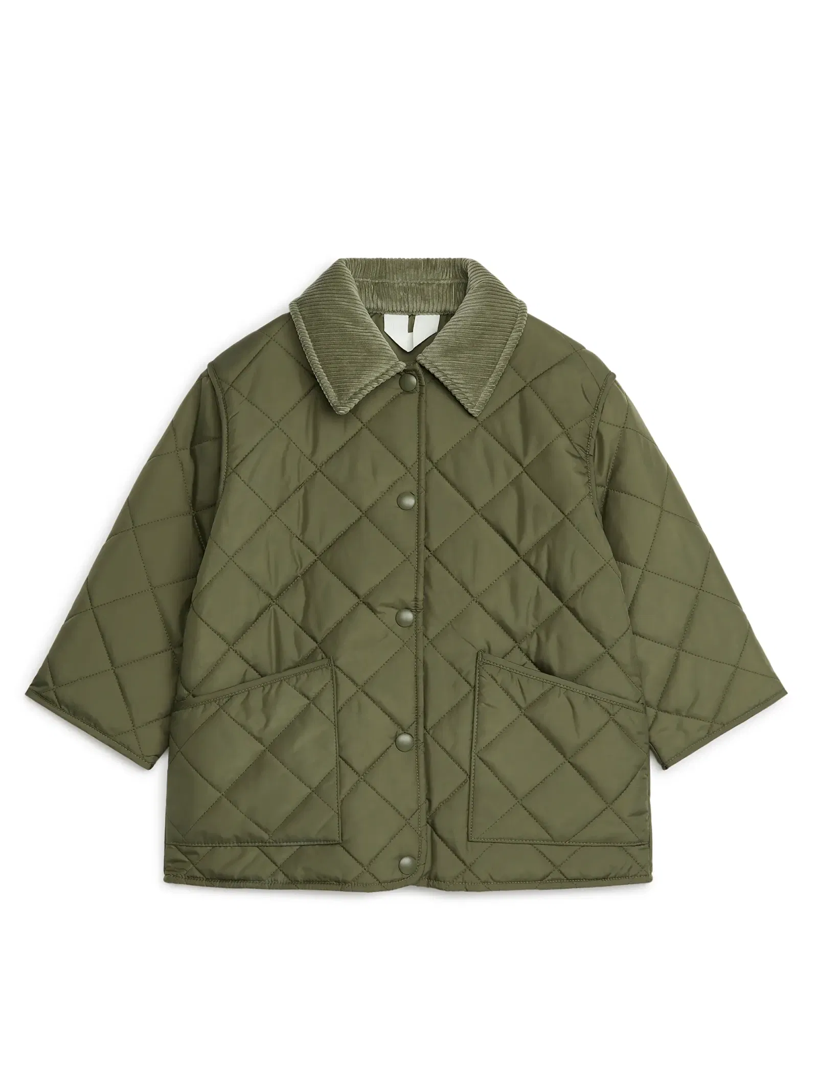 ARKET Quilted Jacket in Green Endource