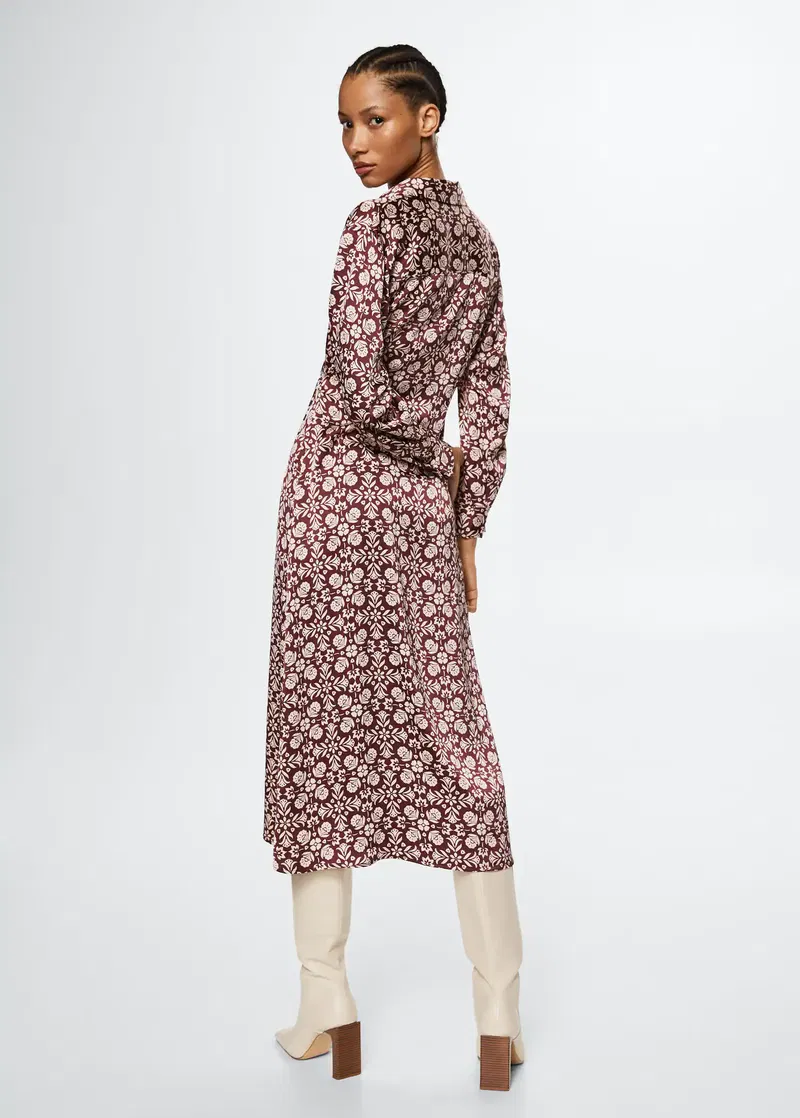 green emerald velvet dress Gauze Ditsy Floral Print Tier Dress main image 1