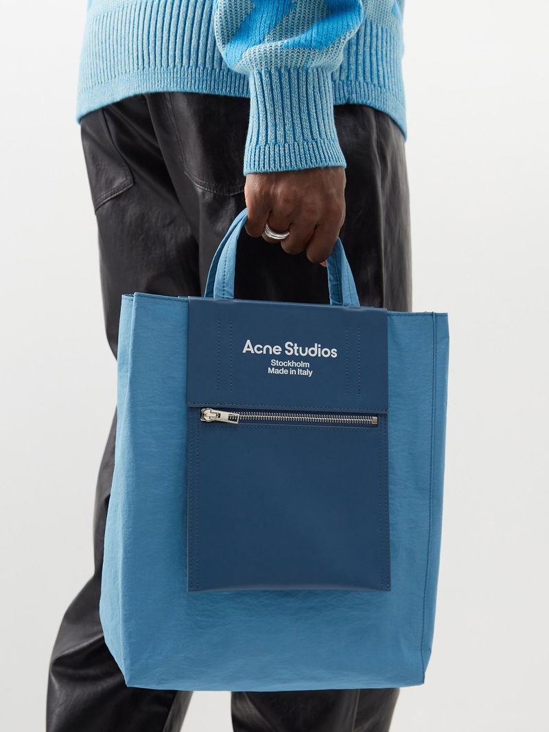 ACNE STUDIOS Baker Out Small Canvas And Leather Tote Bag endource