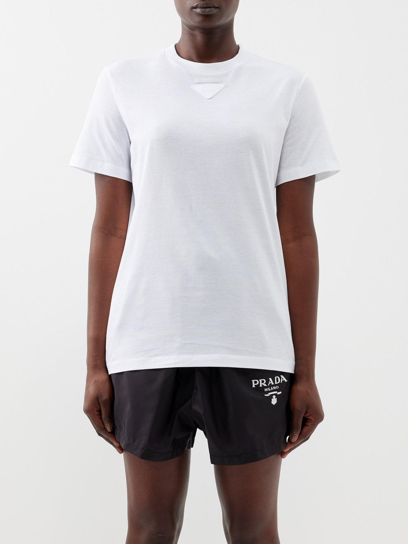 PRADA Triangle-Patch T-Shirt | endource