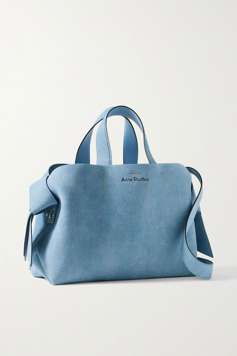 ACNE STUDIOS Musubi Knotted Printed Suede Shoulder Bag endource