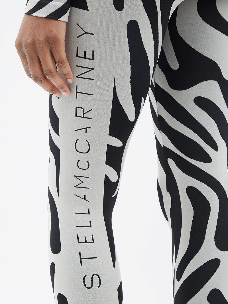 Adidas by Stella McCartney x Wolford High-Rise Zebra-Print Leggings