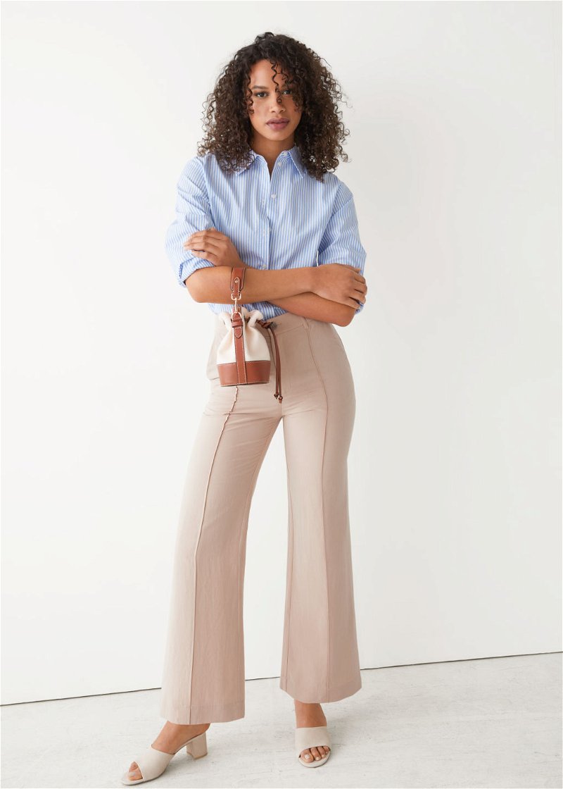  Other Stories flared pants in beige