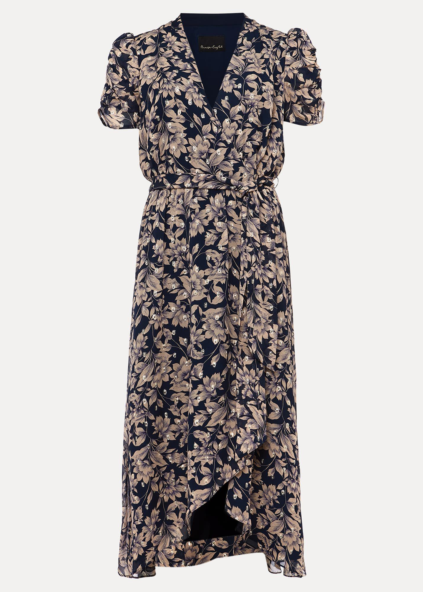 PHASE EIGHT Zendaya Floral Dress in Perussian Blue/Taupe | Endource