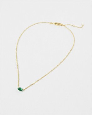 OLIVER BONAS Auden Green Tourmaline Gold Plated Pendant Necklace