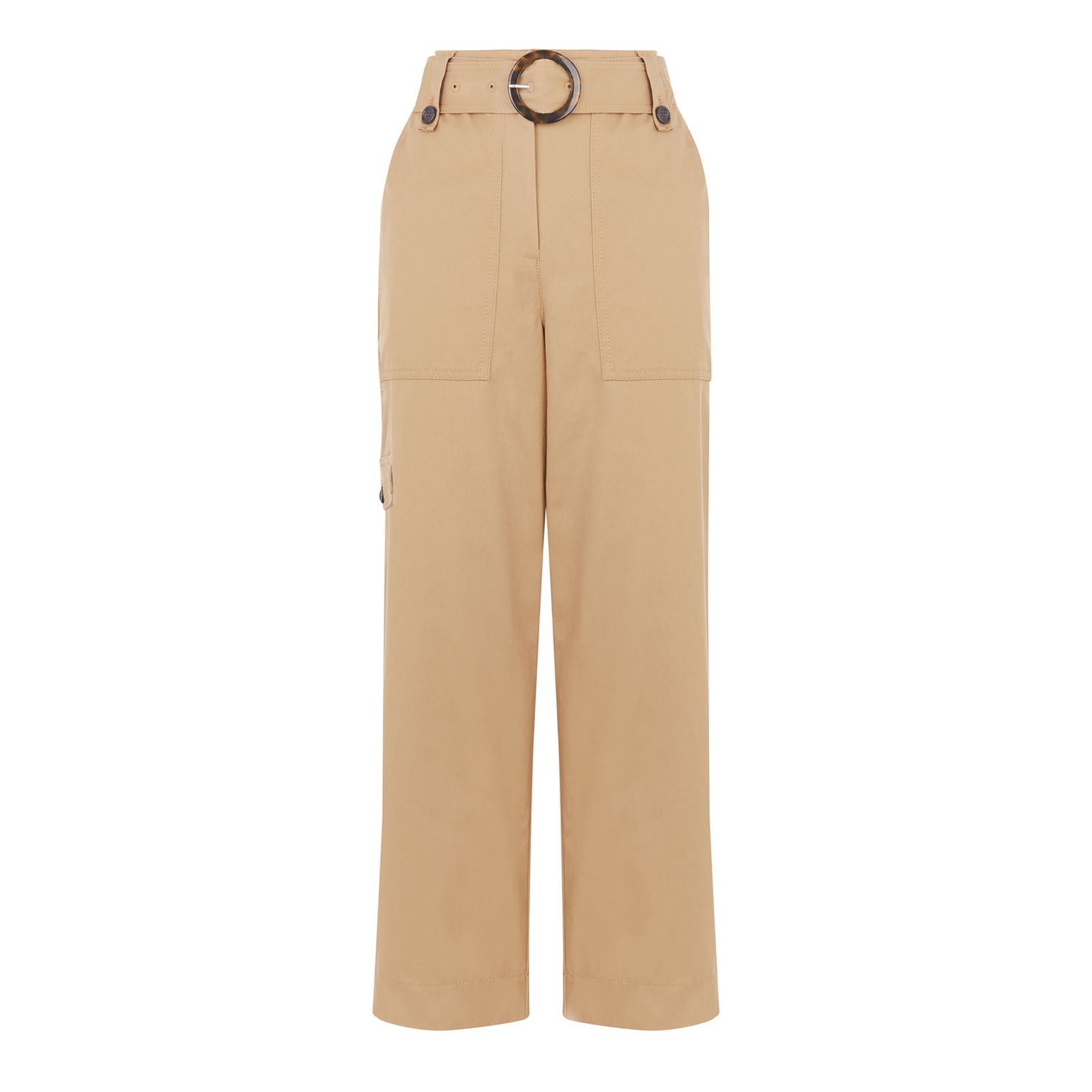 WAREHOUSE Utility Cropped Trousers in Beige