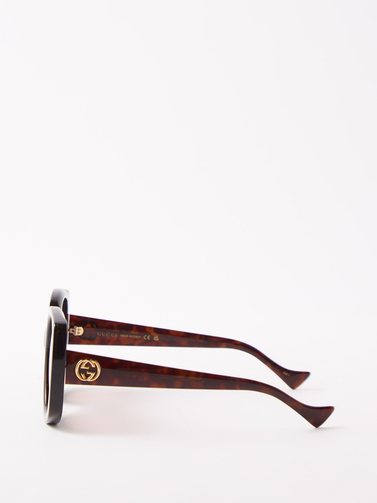 Gucci Acetate Square Frame GG 0096S Sunglasses Brown NWT Gucci GG0096S Brown w/Tortoise Prescription Sunglasses main image 2