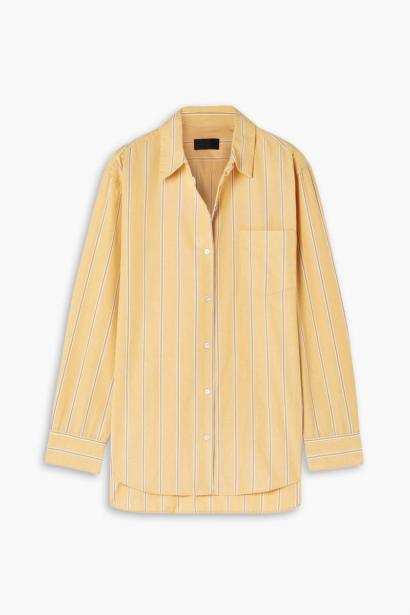 yellow striped button up
