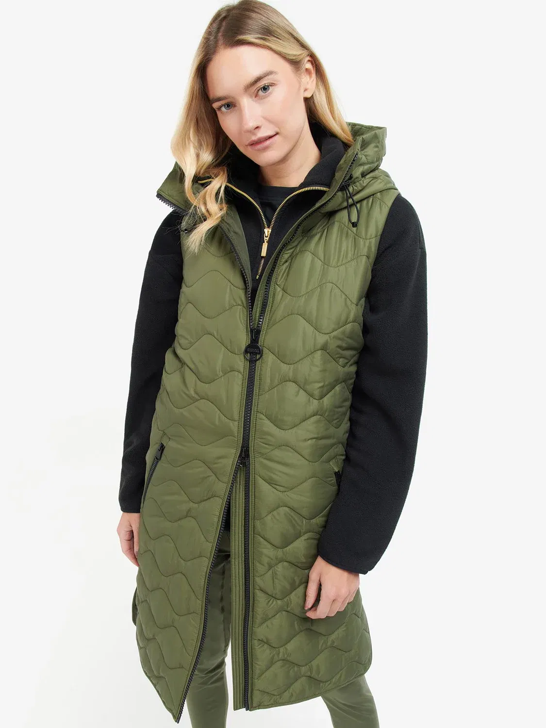 BARBOUR Broadhurst Longline Quilted Gilet in Green | Endource