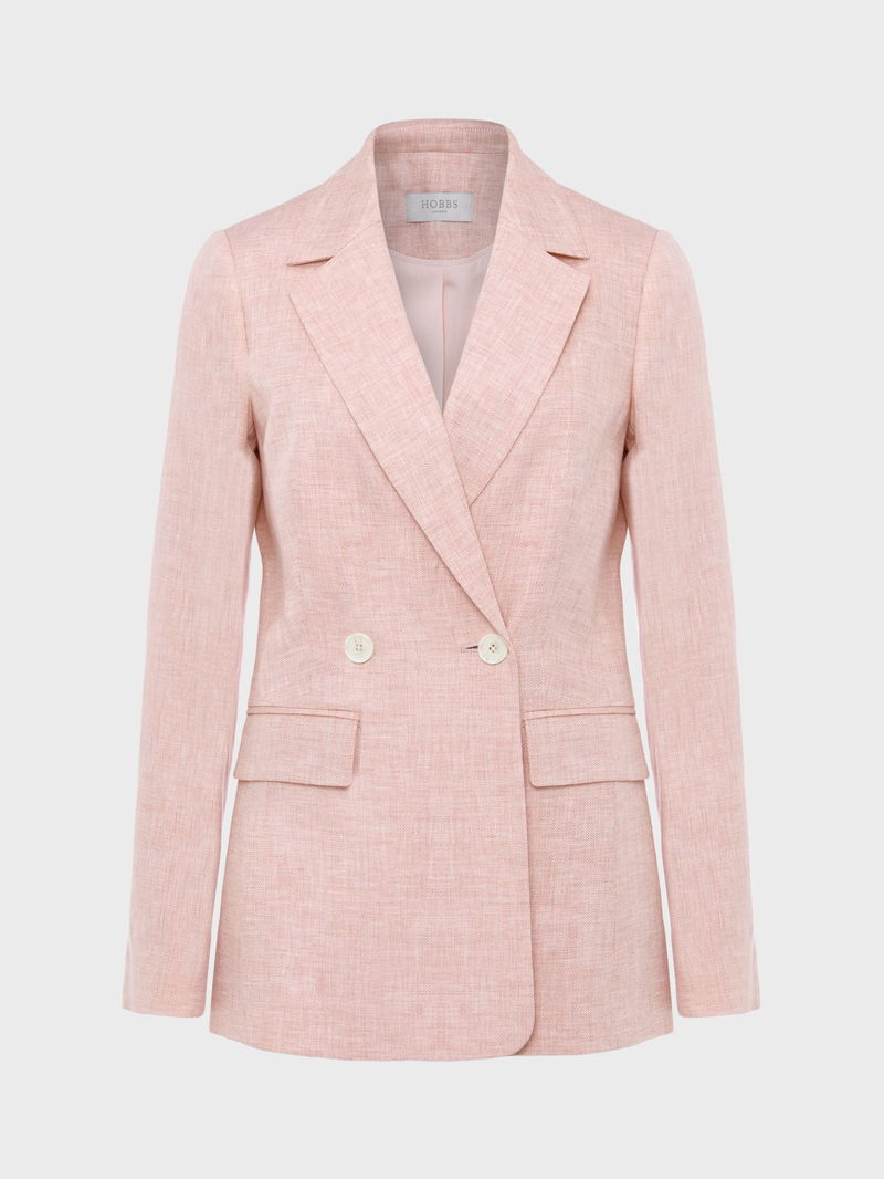 HOBBS Nancy Double Breasted Linen Jacket endource